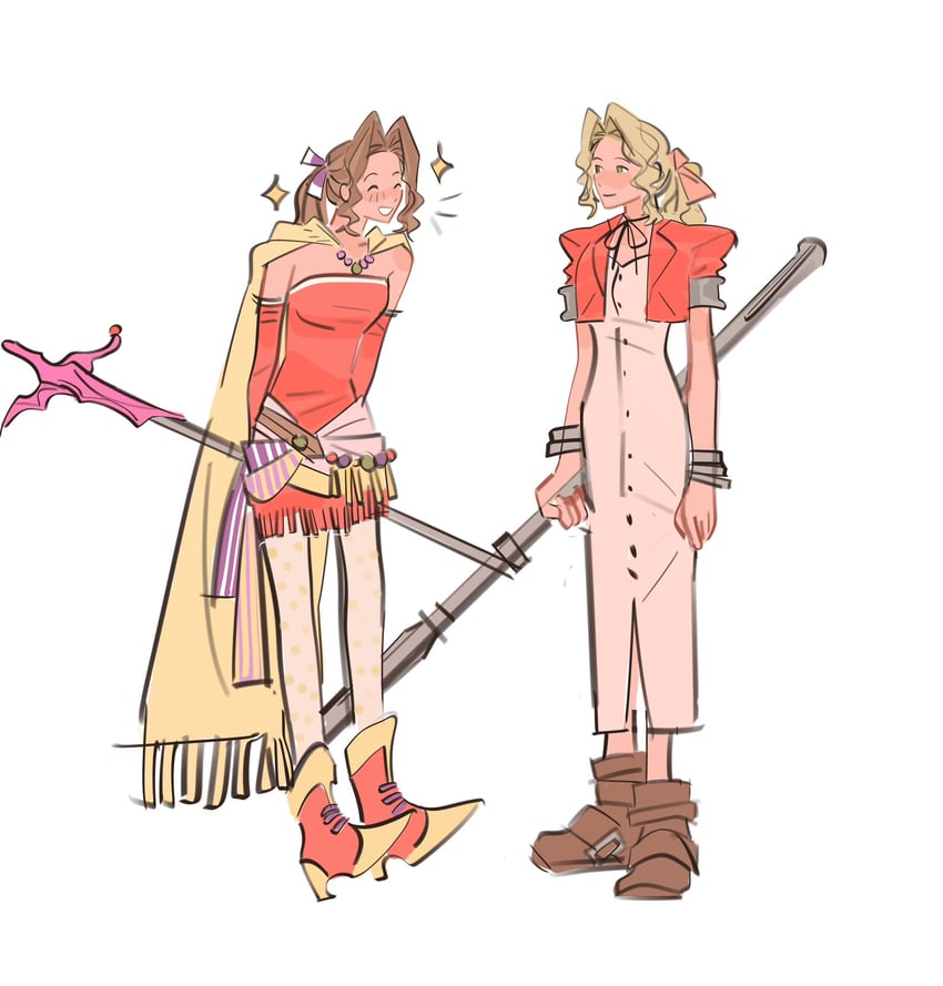aerith gainsborough and terra branford (final fantasy and 3 more) drawn by mmmckayyy