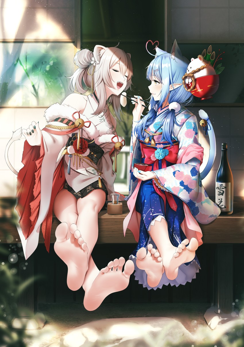 yukihana lamy and shishiro botan (hololive) drawn by casino_(casinoep)