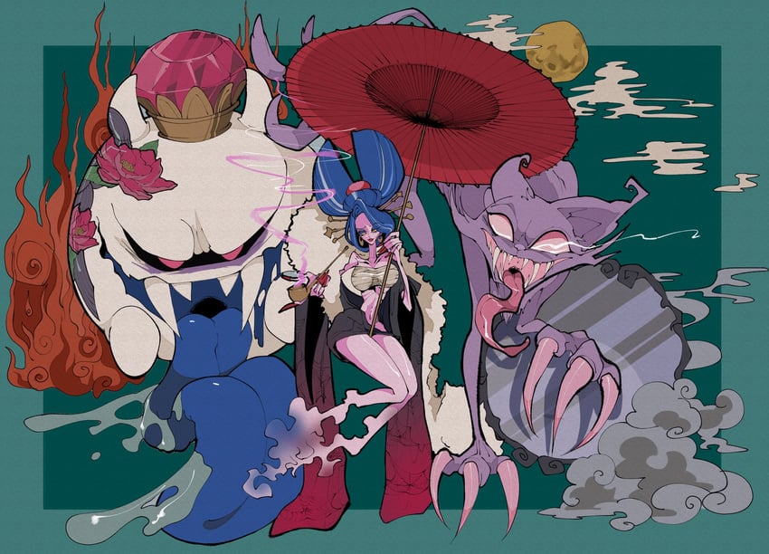 king boo, hellen gravely, and polterkitty (mario and 2 more) drawn by licker610
