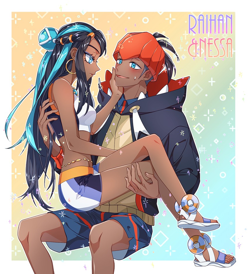 raihan and nessa (pokemon and 1 more) drawn by shipsaam