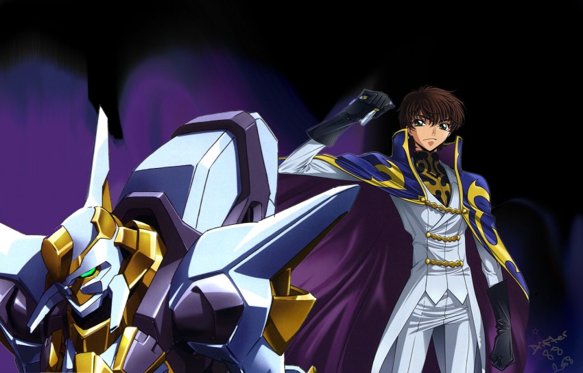 kururugi suzaku, lancelot, and lancelot z-01 (code geass) drawn by clamp_(circle)