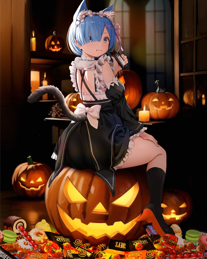 rem (re:zero kara hajimeru isekai seikatsu and 1 more) drawn by gibun_(sozoshu)