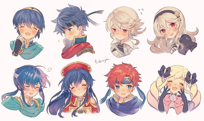 corrin, corrin, ike, marth, roy, and 4 more (fire emblem and 5 more) drawn ...