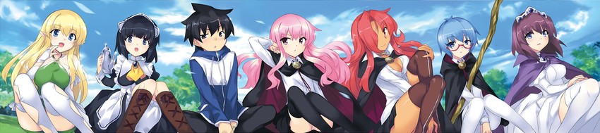 louise francoise le blanc de la valliere, tiffania westwood, tabitha, siesta, hiraga saito, and 2 more (zero no tsukaima) drawn by usatsuka_eiji