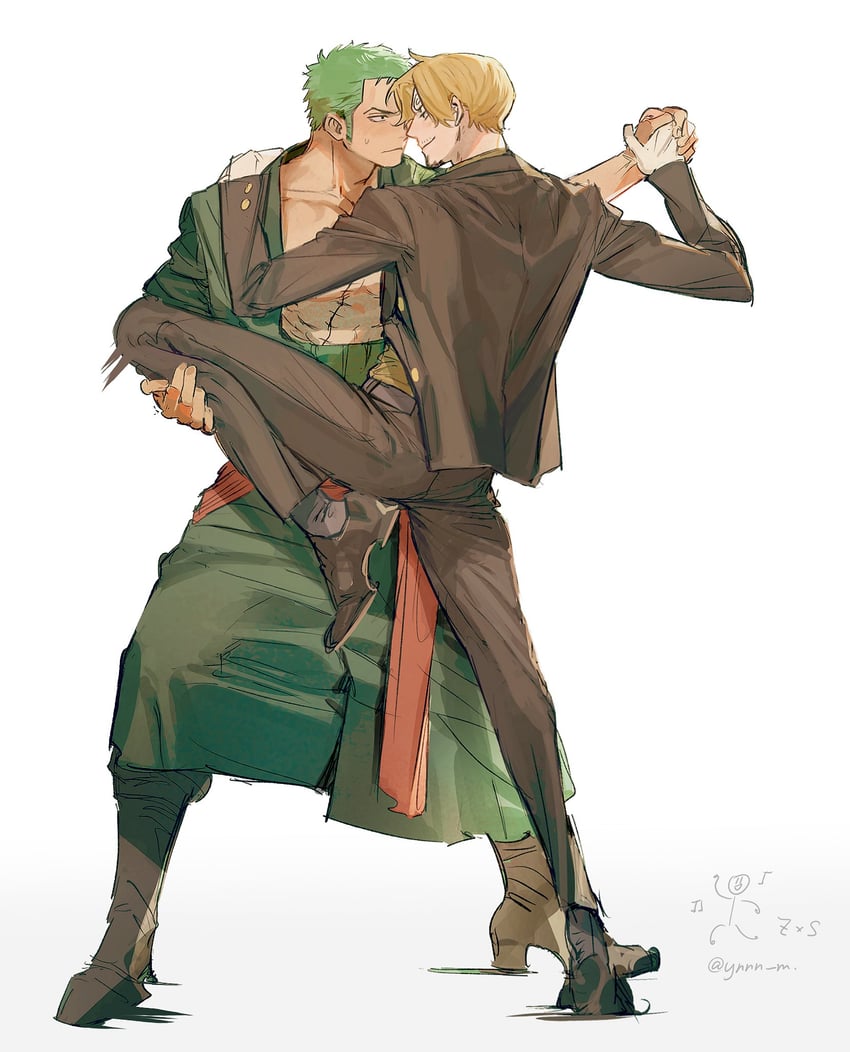 roronoa zoro and sanji (one piece) drawn by ynnn_m