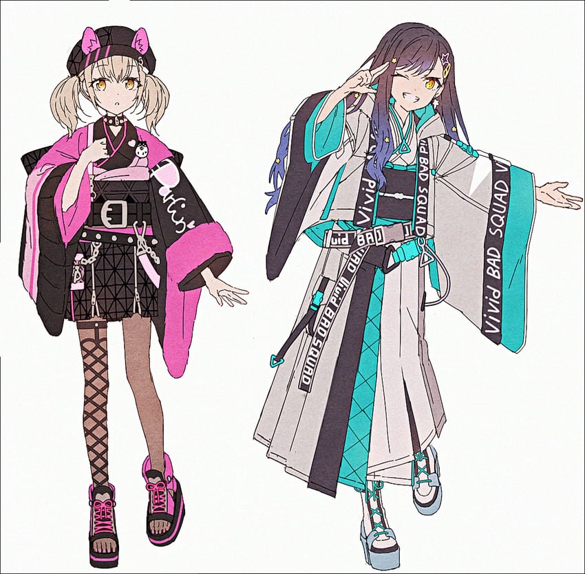 shiraishi an and azusawa kohane (project sekai) drawn by hakusai_(tiahszld)