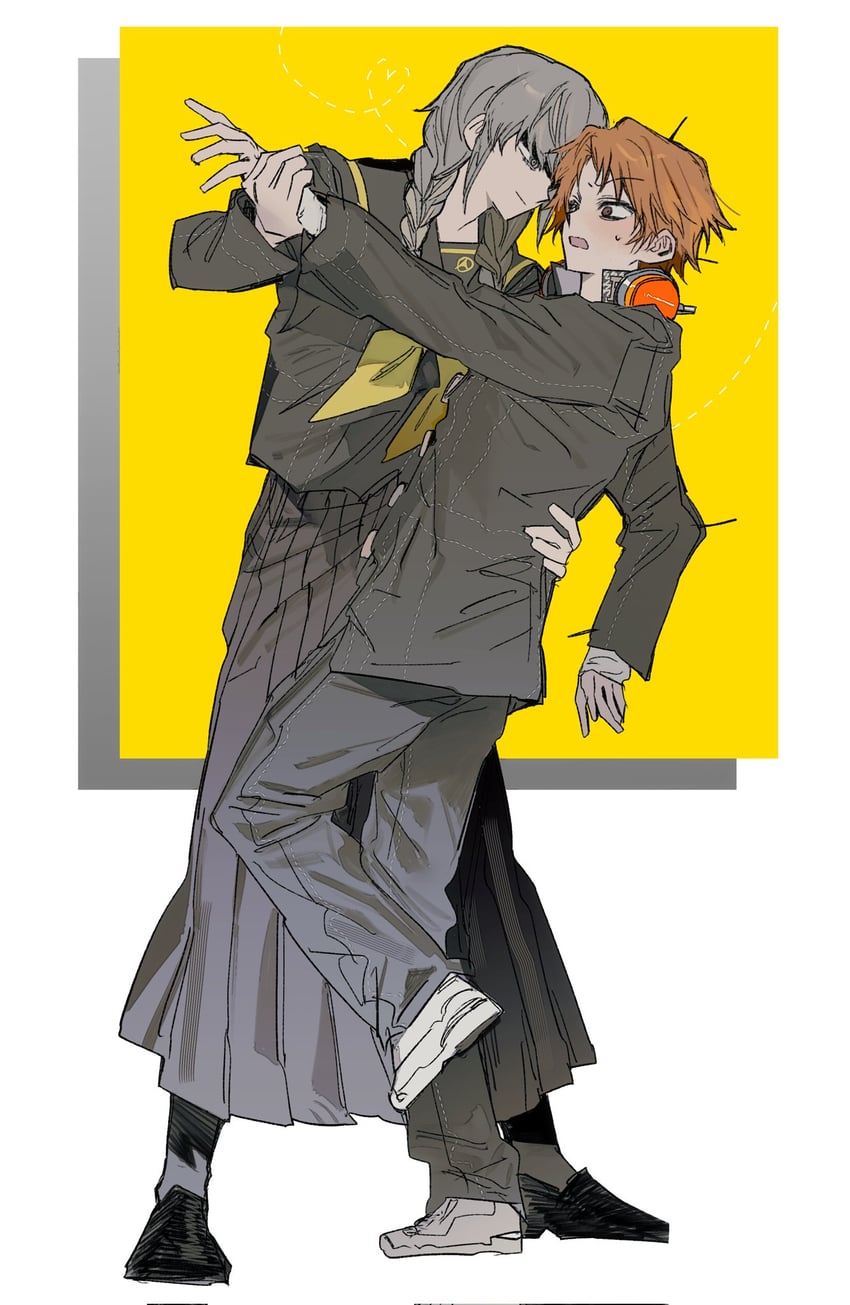 narukami yu and hanamura yousuke (persona and 1 more) drawn by goguma_wagamja