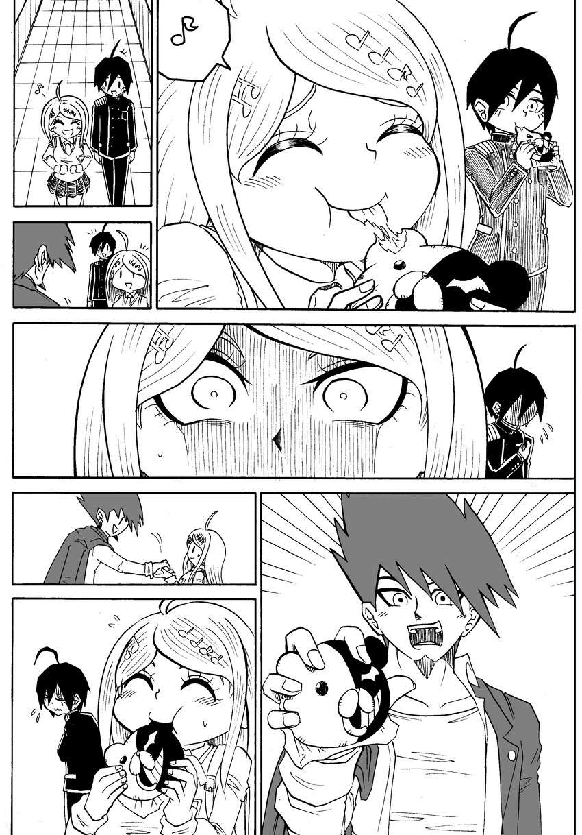 saihara shuichi, akamatsu kaede, monokuma, and momota kaito (danganronpa and 1 more) drawn by jan1214
