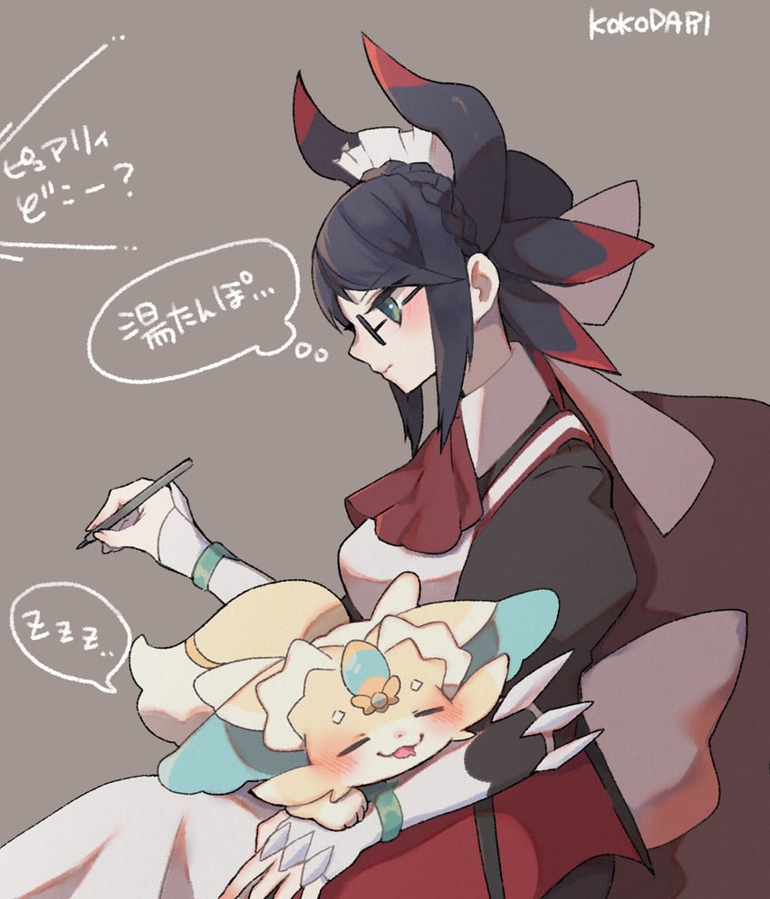 house dragonmaid and purrely (yu-gi-oh!) drawn by kokodari
