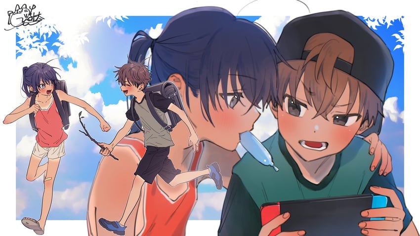 ichihashi kei and hanaoka daiki (original and 1 more) drawn by ferea_bimi