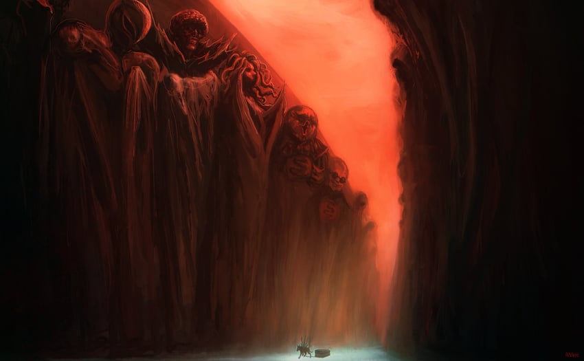 guts, griffith, femto, slan, void, and 2 more (berserk) drawn by anniechromes