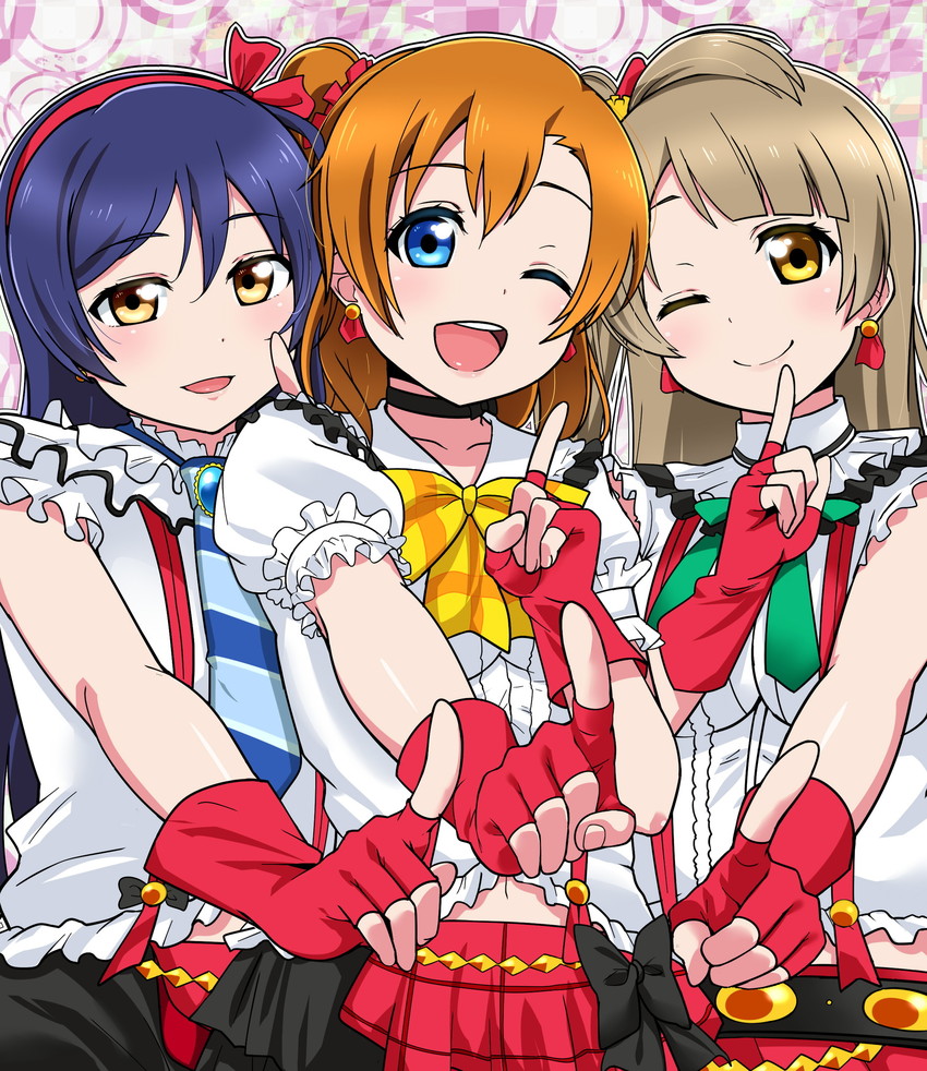 sonoda umi, minami kotori, and kosaka honoka (love live! and 1 more) drawn by panimiiru