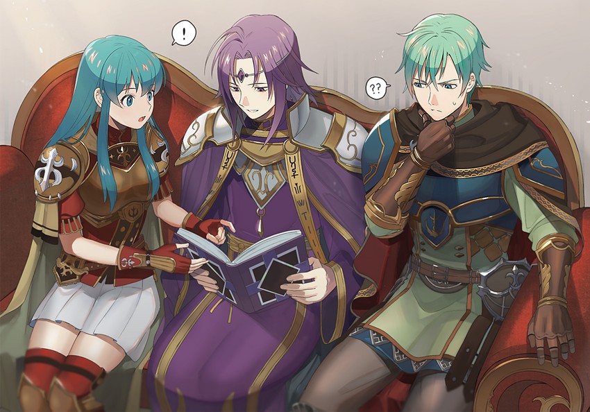 eirika, ephraim, and lyon (fire emblem and 1 more) drawn by kyufe