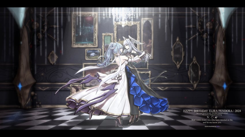 elira pendora and melia antiqua (nijisanji and 3 more) drawn by yana_(yanasayshi)