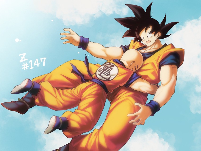 son goku and kuririn (dragon ball and 1 more) drawn by mattari_illust