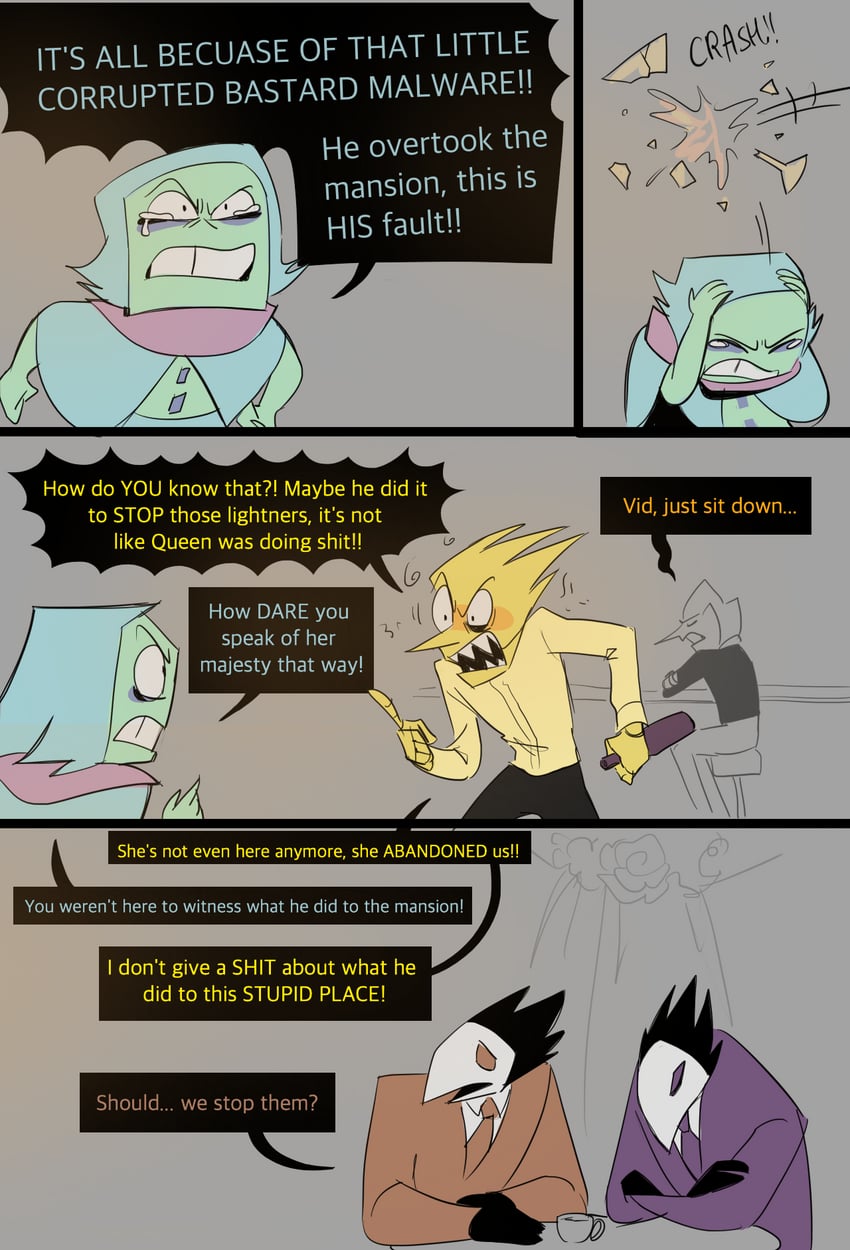 swatchling, addison, and wig robot (deltarune) drawn by bright-goat