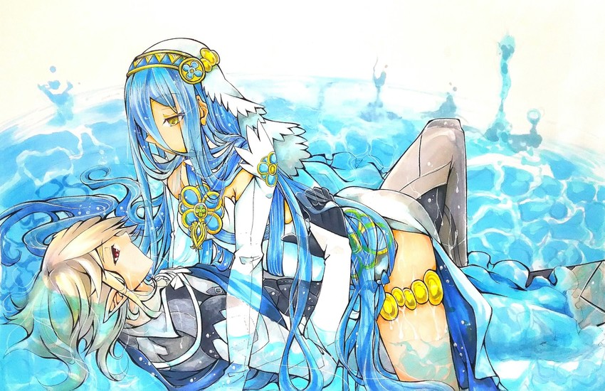 azura and male corrin (fire emblem and 1 more) drawn by shiratsu_(white-seaside)