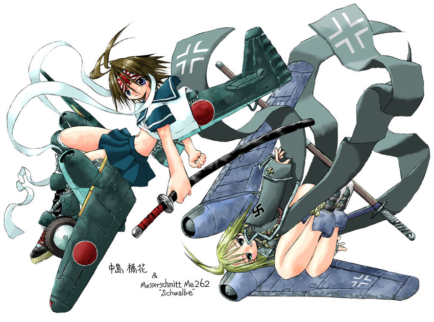 me 262 and kikka (original) drawn by yonezuka_ryou