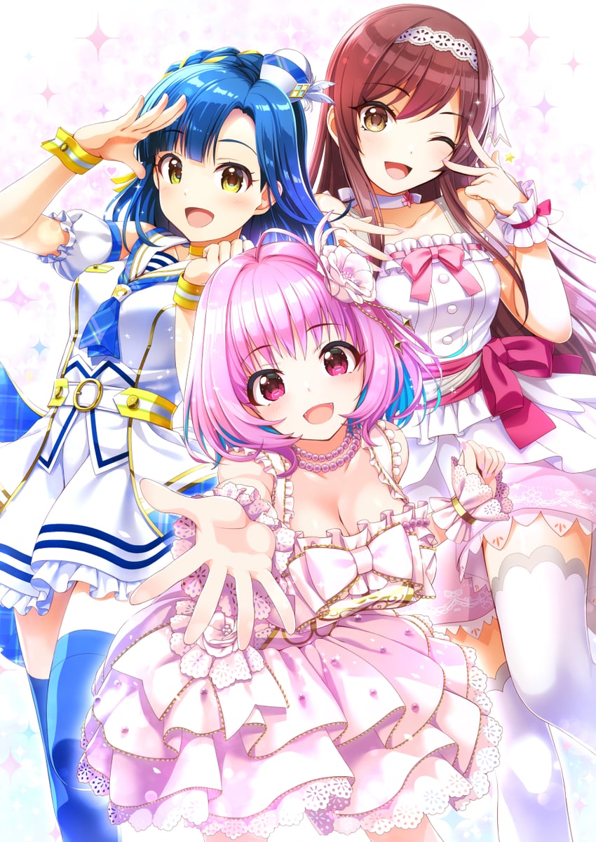 yumemi riamu, osaki amana, and nanao yuriko (idolmaster and 5 more) drawn by nomura_teruya