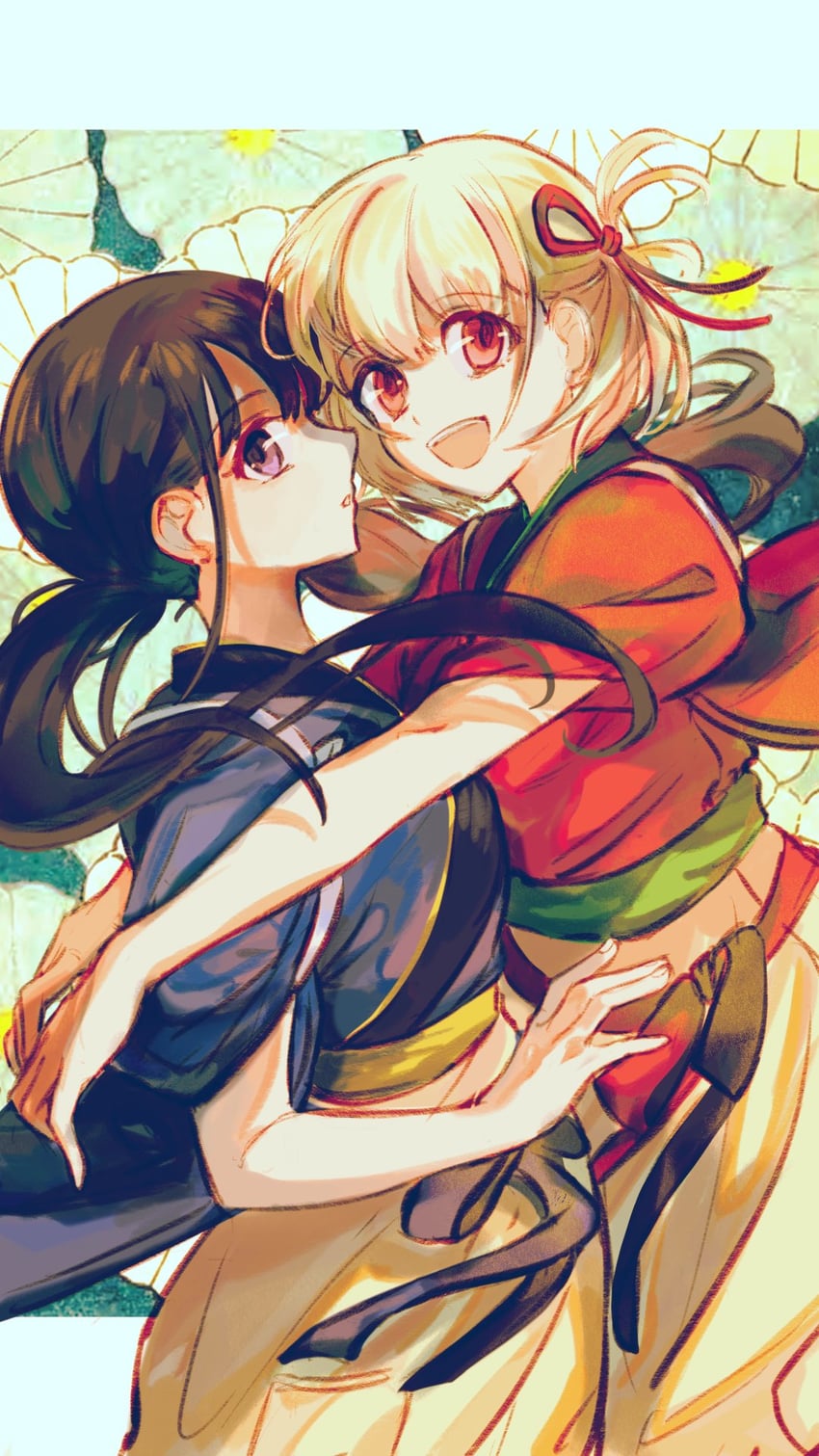 nishikigi chisato and inoue takina (lycoris recoil) drawn by yizazazaza