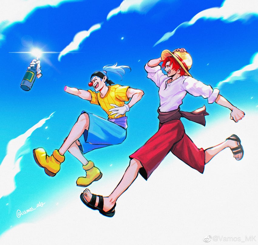 shanks and buggy the clown (one piece) drawn by vamos_mk