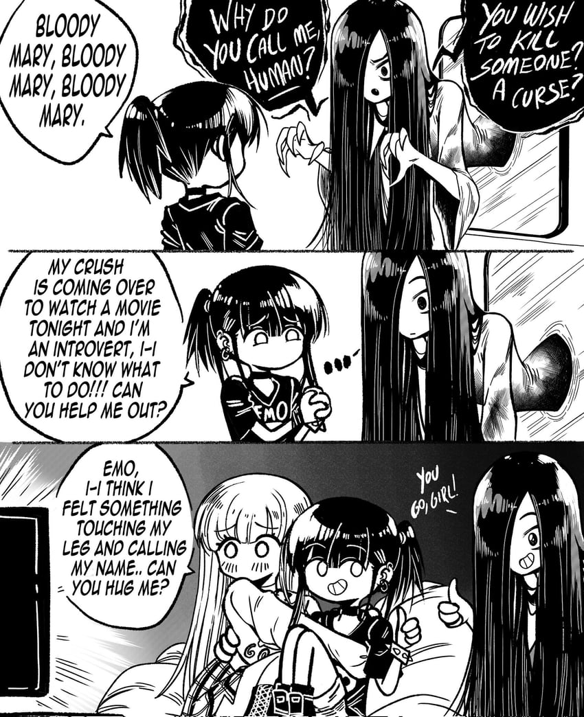emo-girl and pop-girl (original) drawn by grs-
