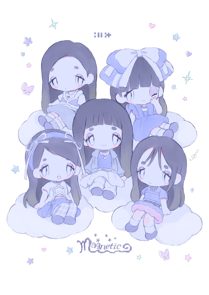 moka, wonhee, iroha, minju, and yunah (real life and 1 more) drawn by naco_artworks
