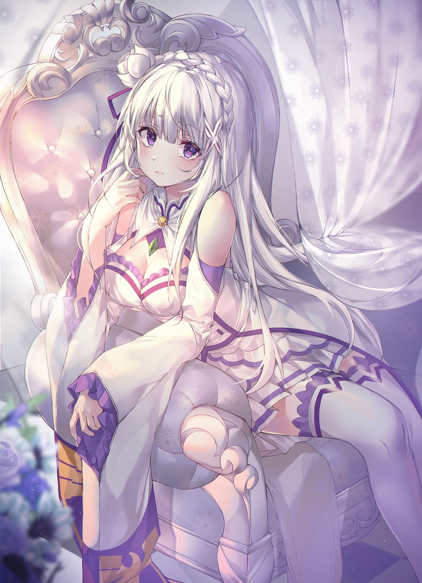emilia (re:zero kara hajimeru isekai seikatsu) drawn by kinty