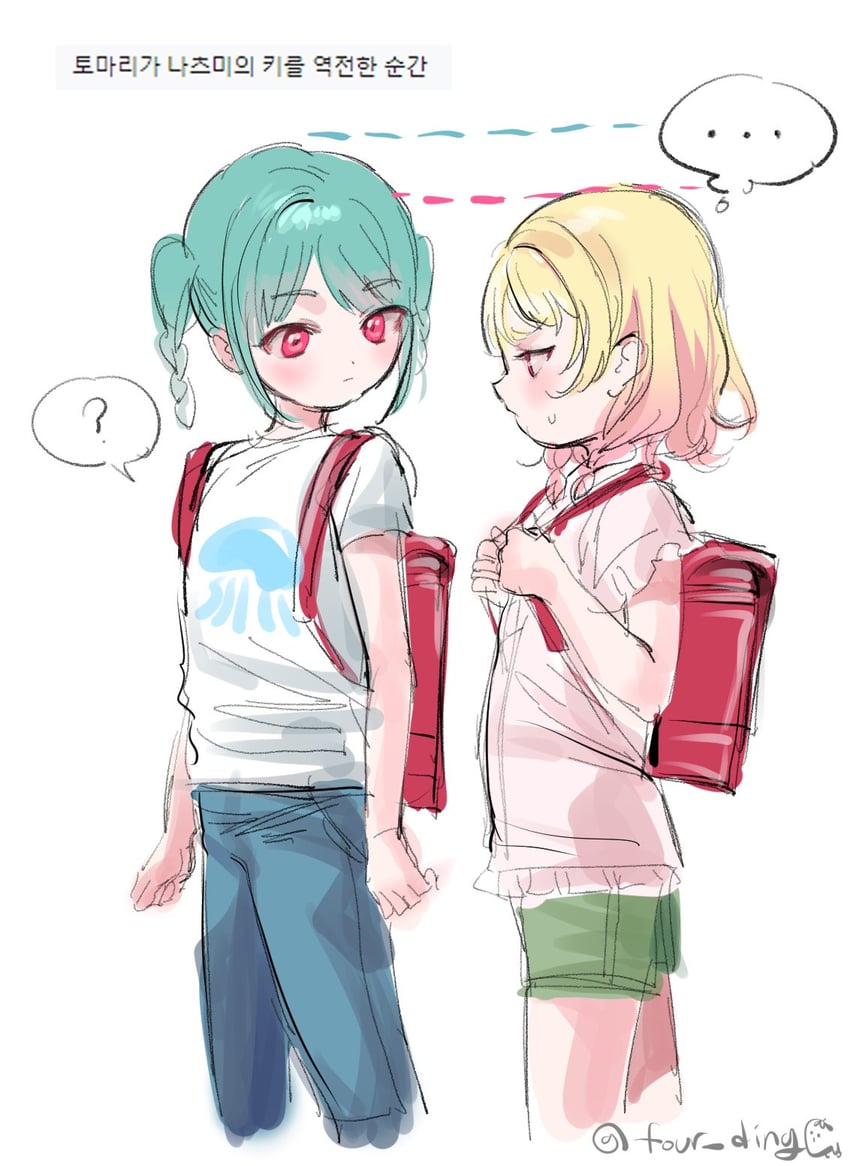 onitsuka natsumi and onitsuka tomari (love live! and 1 more) drawn by 4ding