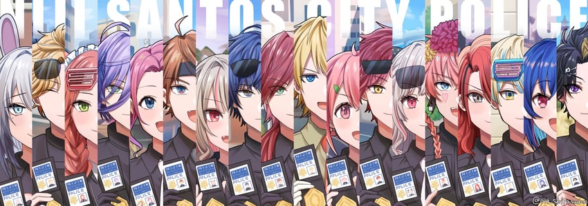 makaino ririmu, sasaki saku, lain paterson, shu yamino, kuramochi meruto, and 13 more (nijisanji and 3 more) drawn by yuzuno_citrus