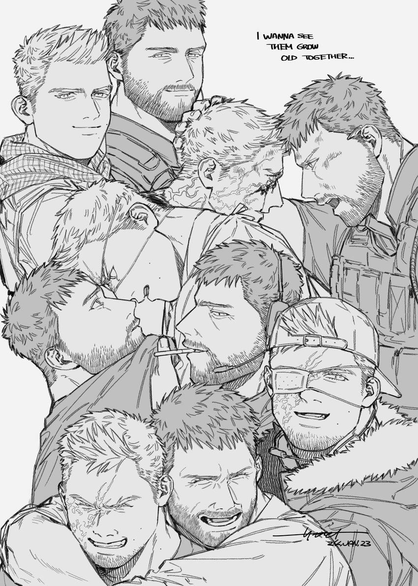 chris redfield and piers nivans (resident evil and 1 more) drawn by moto23059