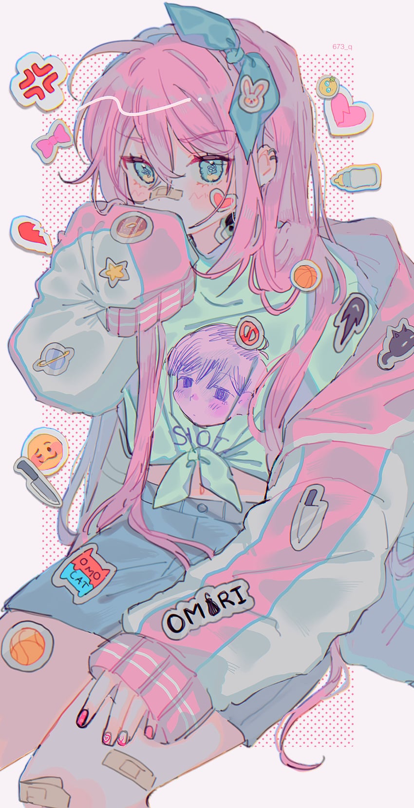 sunny, aubrey, something, and mewo (omori) drawn by 673_q