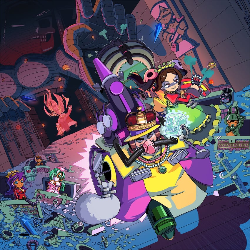 filia, wario, valentine, bloody marie, minette, and 3 more (skullgirls) drawn by kuroirozuki