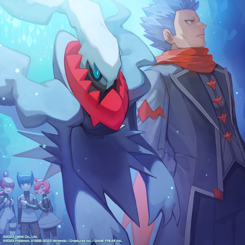 darkrai, cyrus, mars, saturn, and jupiter (pokemon and 2 more) drawn by katano_shibire