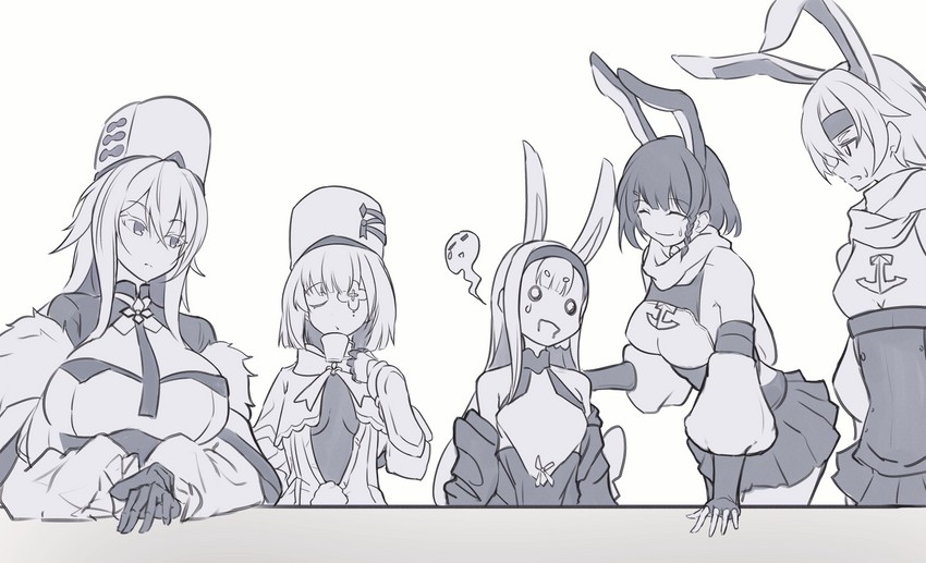 shimakaze, sovetsky soyuz, chikuma, le terrible, and tone (azur lane) drawn by marshall_k