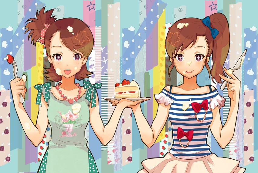 futami mami and futami ami (idolmaster) drawn by usutsuchi_kine