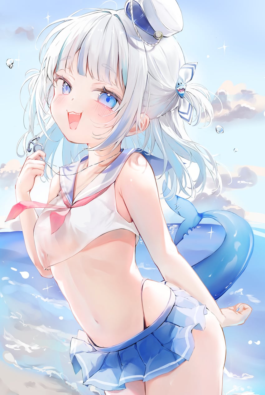 gawr gura (hololive and 1 more) drawn by shirohato_nui