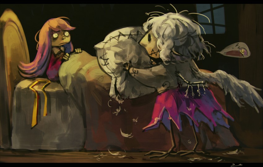 kishin sagume and watatsuki no yorihime (touhou) drawn by koto_inari
