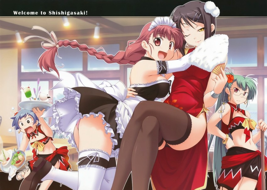kurata chisato, sena yuu, hayama takako, and fujigamine serina (te to te try on) drawn by takeya_masami