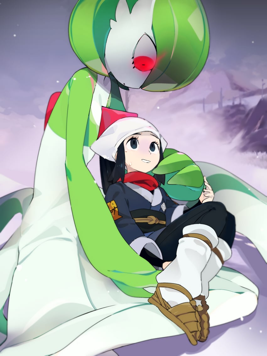 gardevoir and akari (pokemon and 1 more) drawn by idkuroi