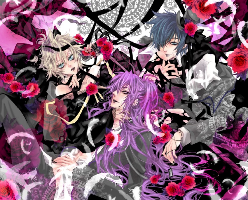 kagamine len, kaito, and kamui gakupo (vocaloid and 1 more) drawn by lee_sun_young