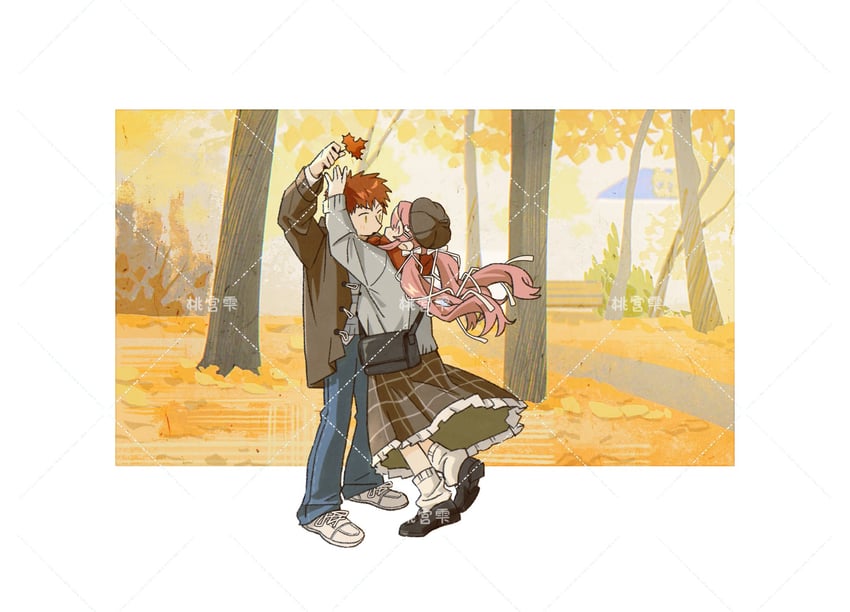 emiya shirou and momomiya shizuku (original and 2 more)