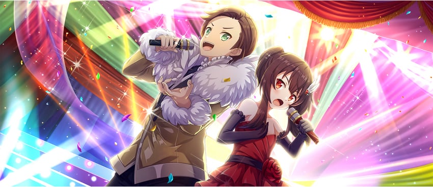 megumin and satou kazuma (kono subarashii sekai ni shukufuku wo! and 1 more)