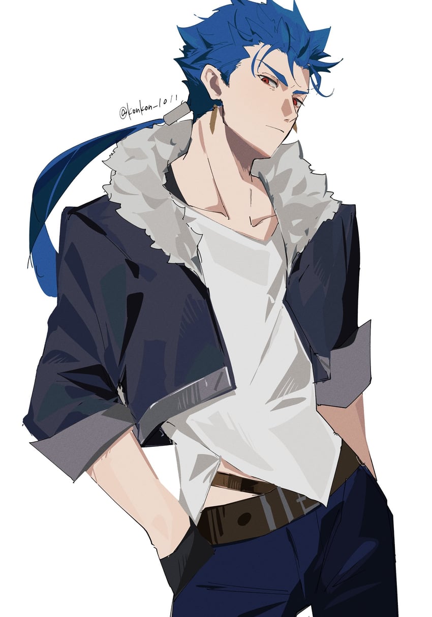 cu chulainn (fate and 3 more) drawn by kon_(konkon_1011)