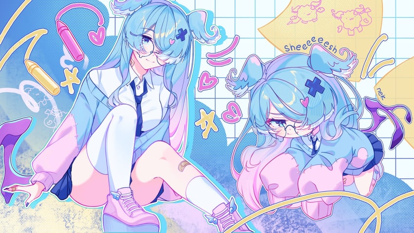 elira pendora (nijisanji and 1 more) drawn by mu_ank