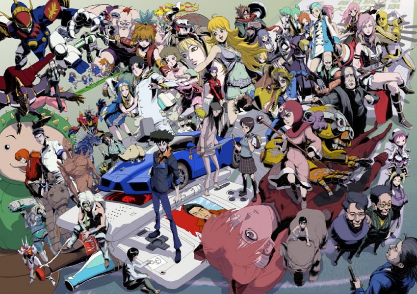 souryuu asuka langley, hoshii miki, furude rika, sanji, bridget, and 37 more (idolmaster and 40 more) drawn by daromeon