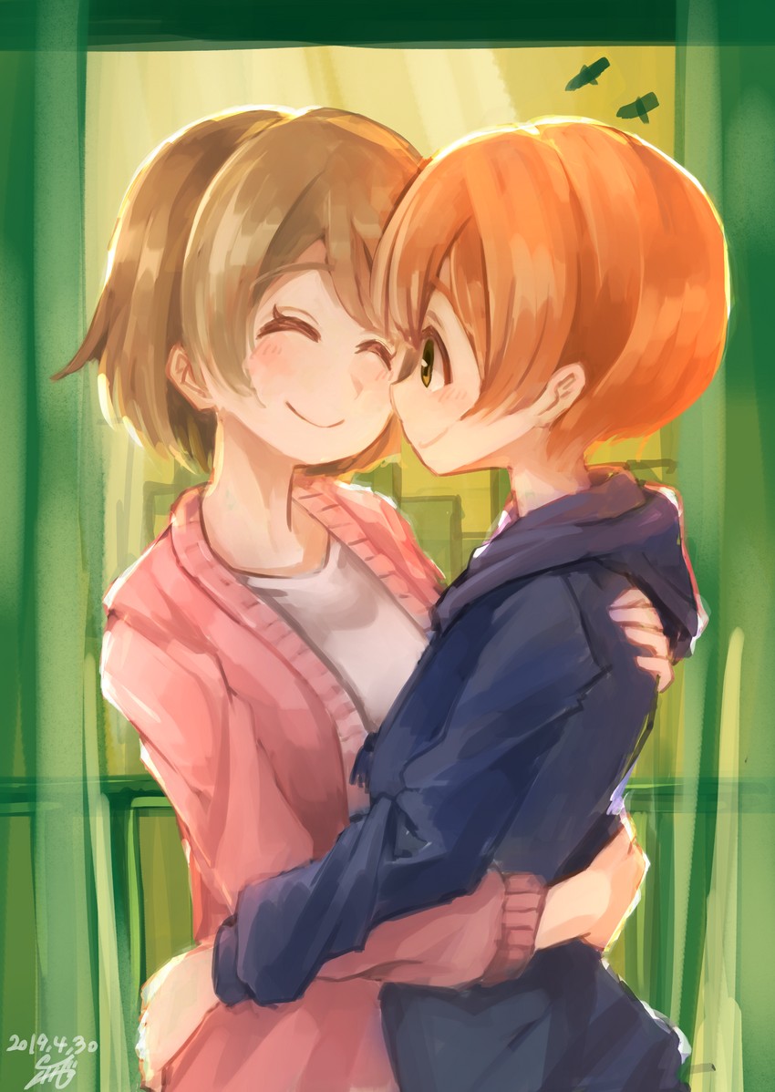 hoshizora rin and koizumi hanayo (love live! and 1 more) drawn by raiju38