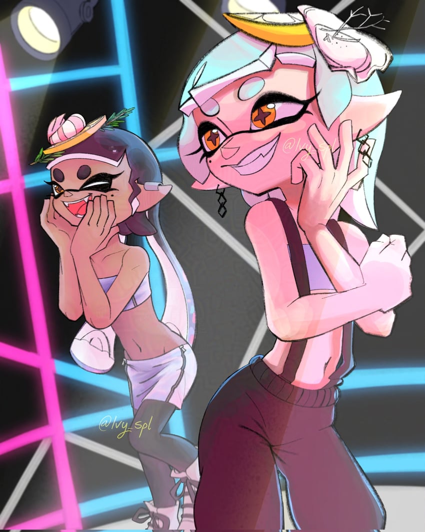callie and marie (splatoon and 1 more) drawn by ivy_spl