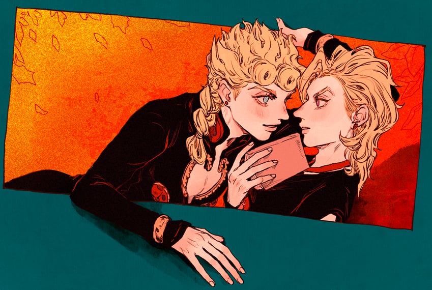 giorno giovanna and pannacotta fugo (jojo no kimyou na bouken and 1 more) drawn by okokoro_zaiku