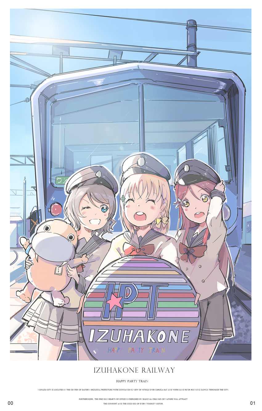 watanabe you, sakurauchi riko, takami chika, and uchicchii (love live! and 1 more) drawn by qianqian